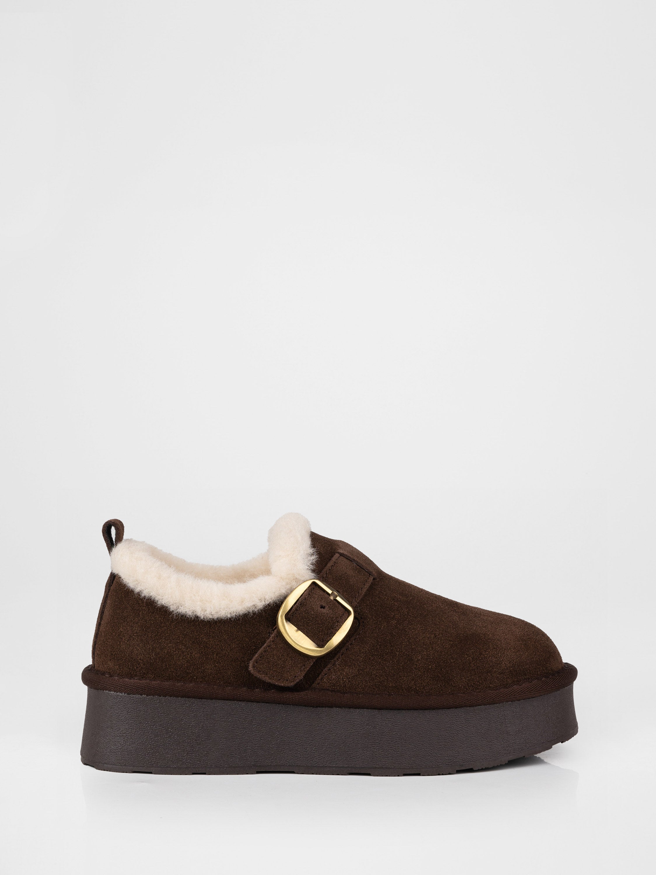 Хайтопи з замші та хутра у шоколадному кольорі