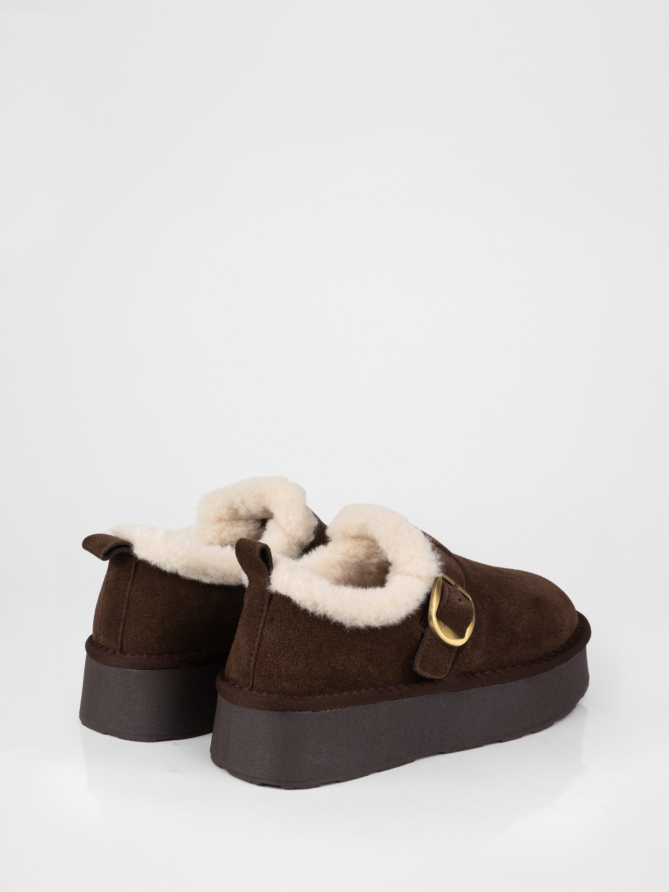 Хайтопи з замші та хутра у шоколадному кольорі