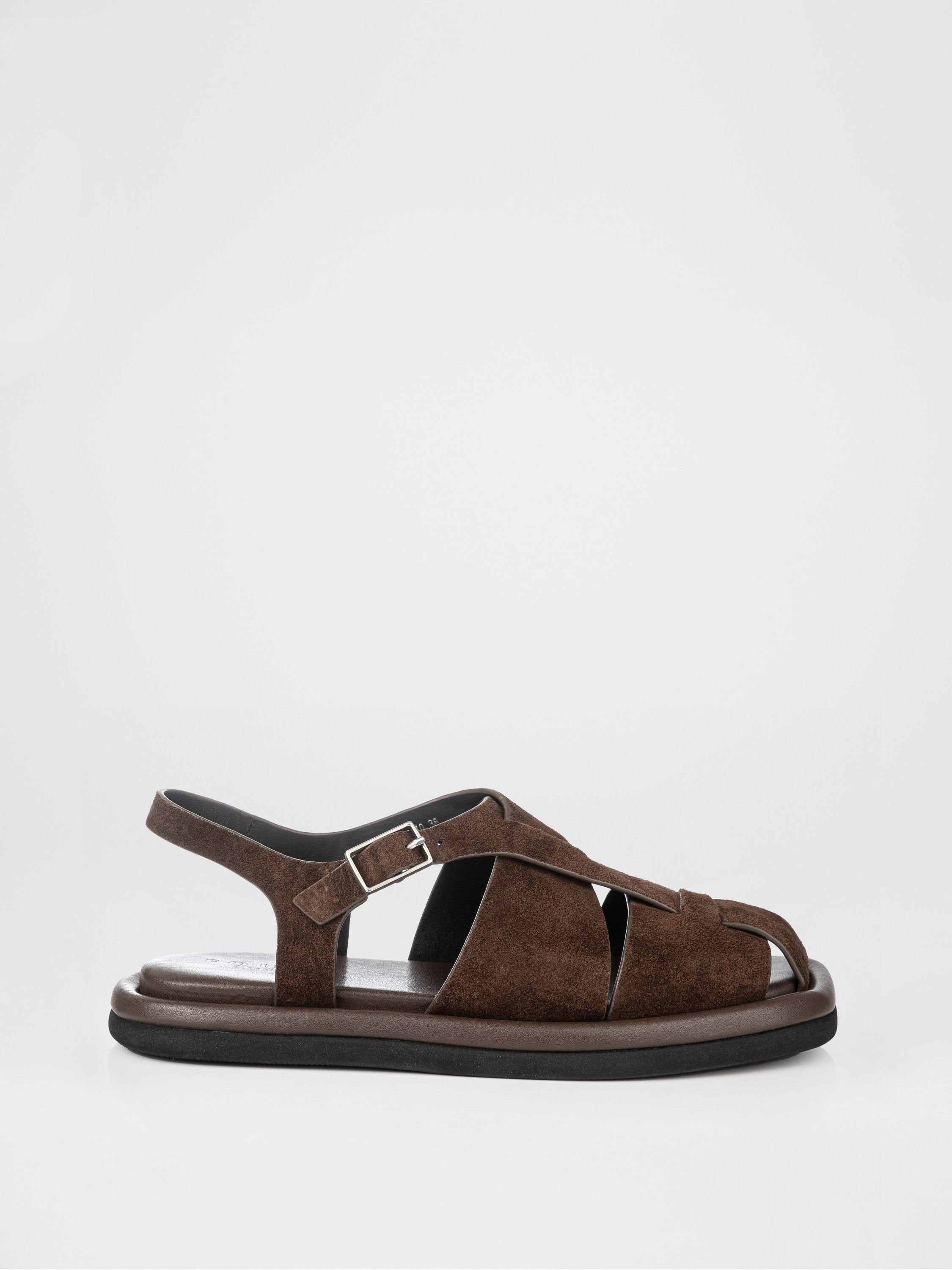 Сандалі з натуральноі замші у шоколадному кольорі