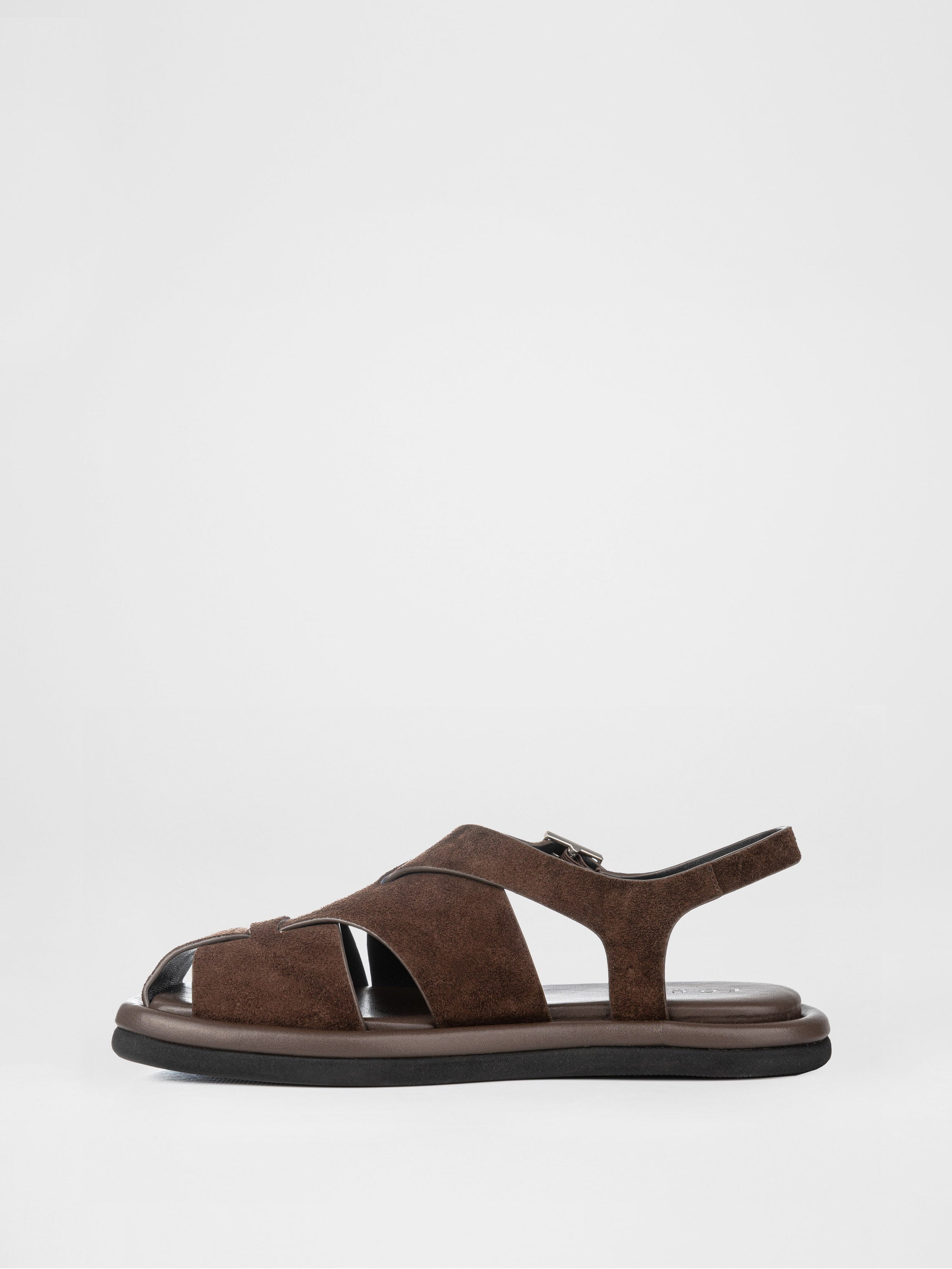 Сандалі з натуральноі замші у шоколадному кольорі