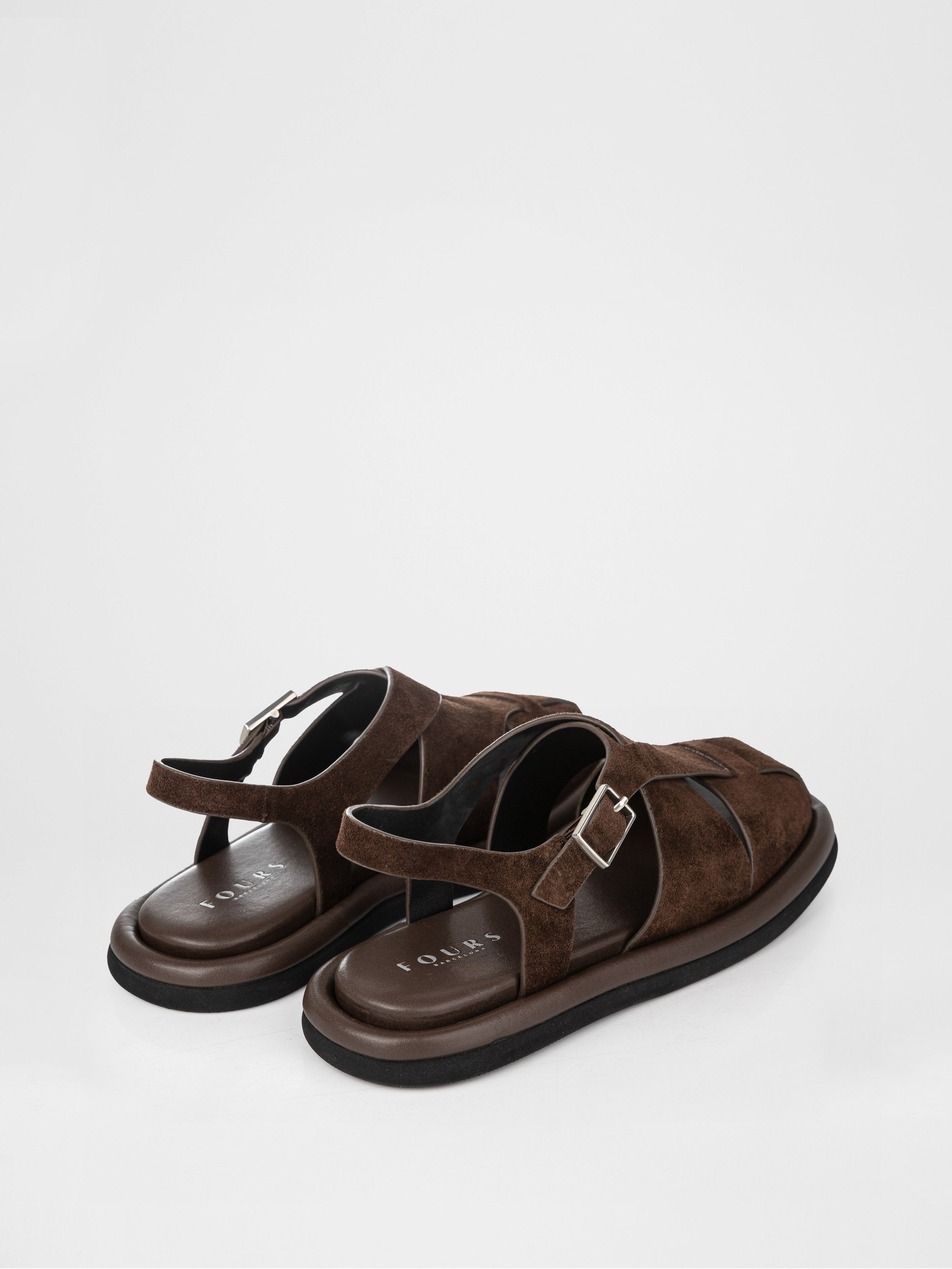 Сандалі з натуральноі замші у шоколадному кольорі