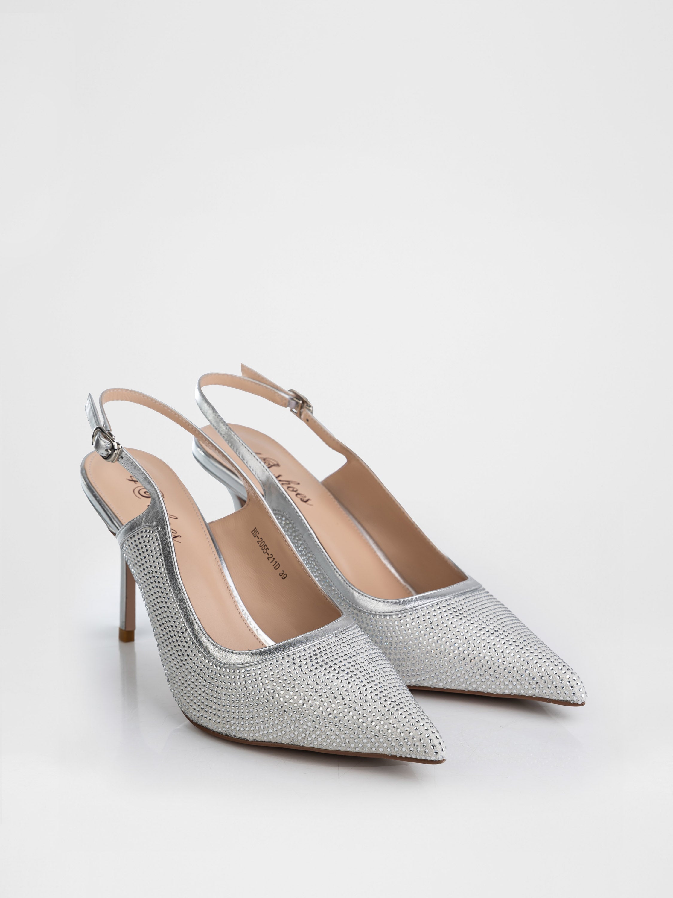 Слінгбеки у срібному кольорі декоровані камінням