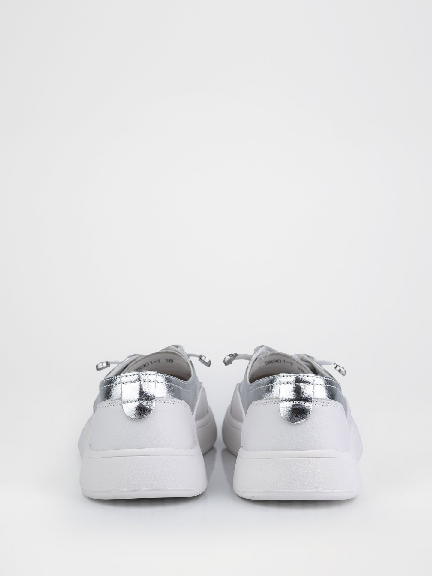 Кеди у білому кольорі з срібними вставками