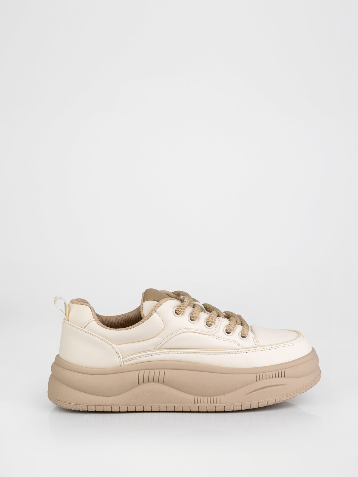 Кеди жіночі на масивній платформі у бежевому кольорі