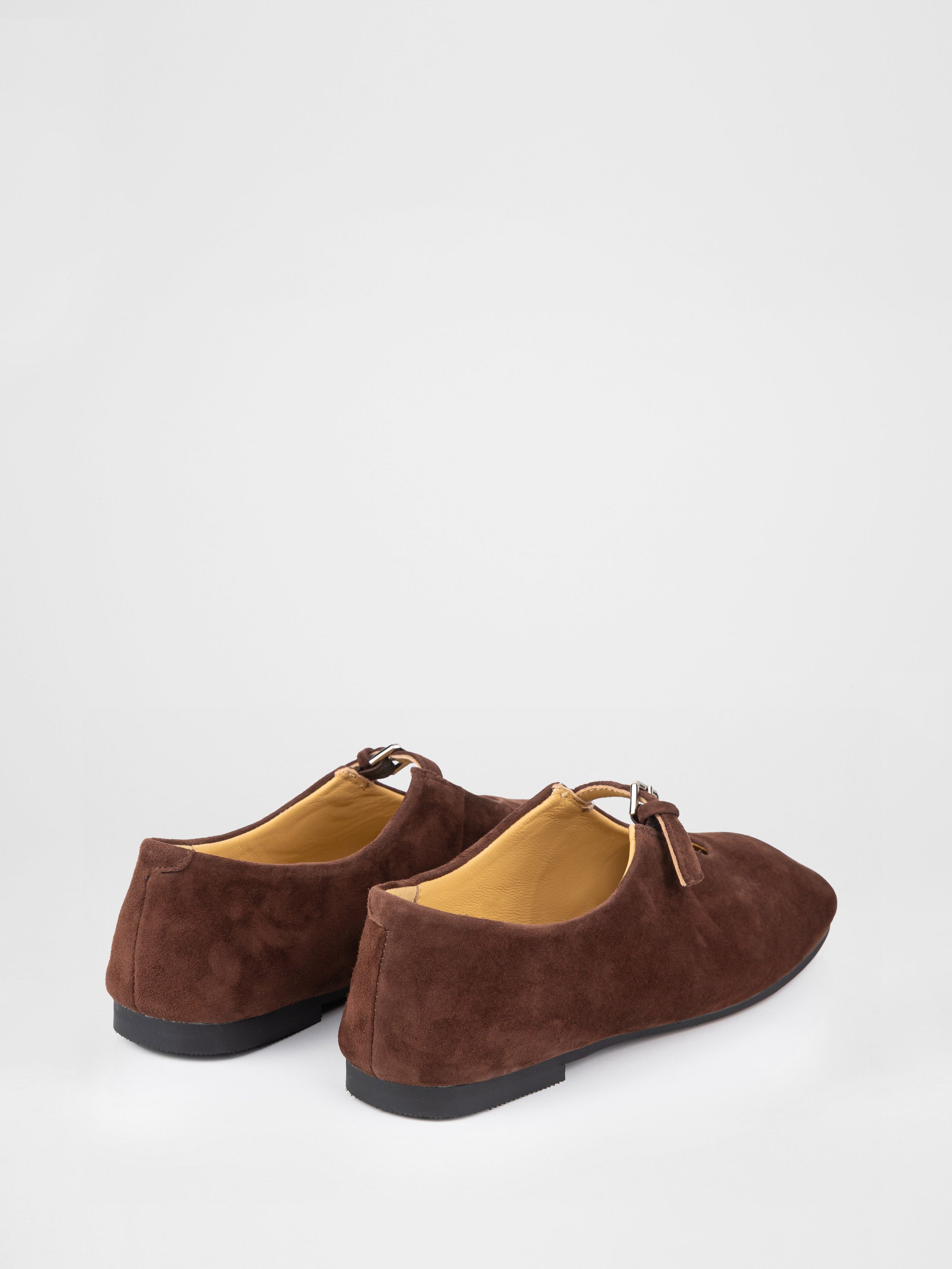 Балетки Mary Jane у шоколадному кольорі з натуральної замші