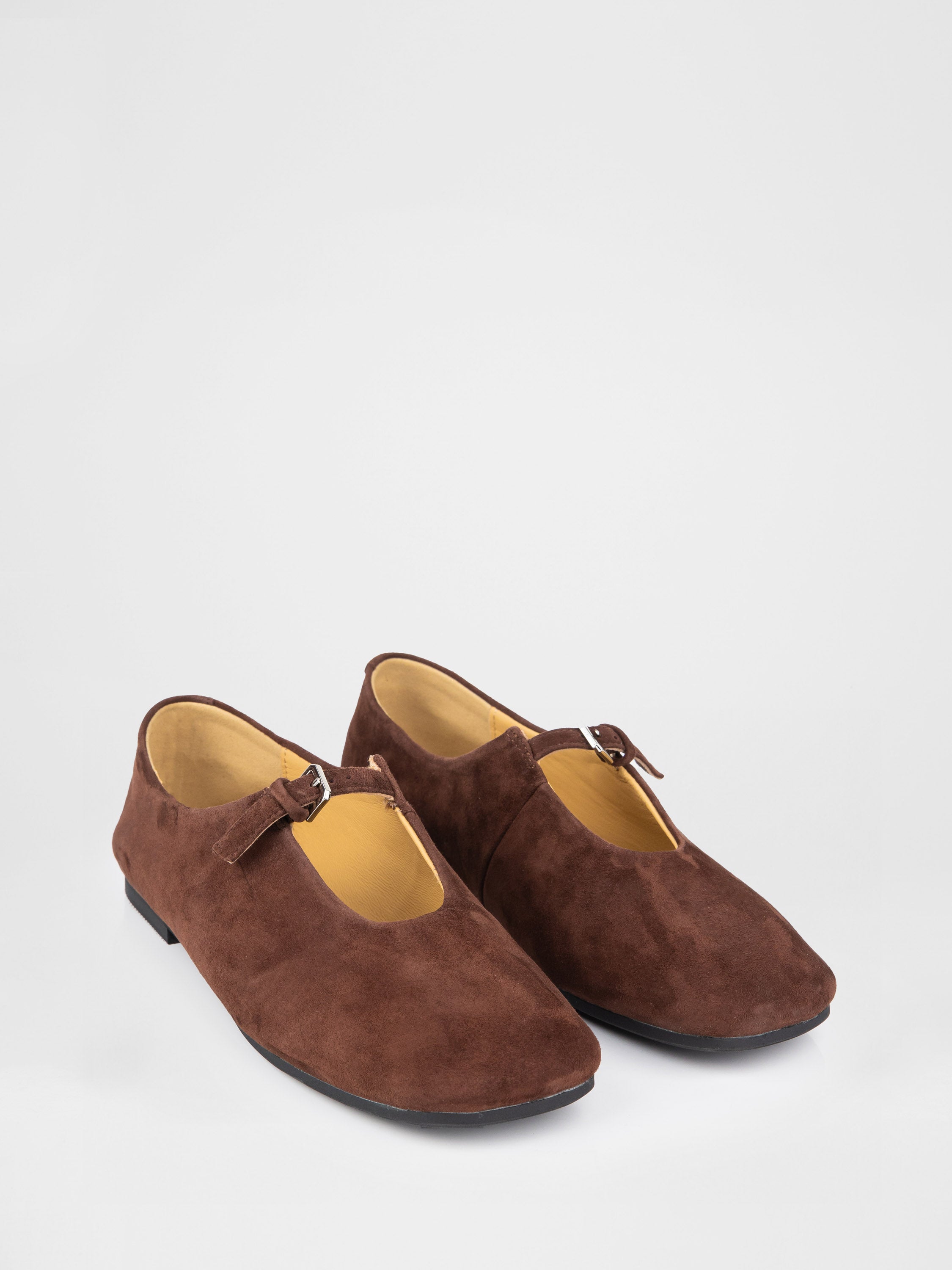 Балетки Mary Jane у шоколадному кольорі з натуральної замші