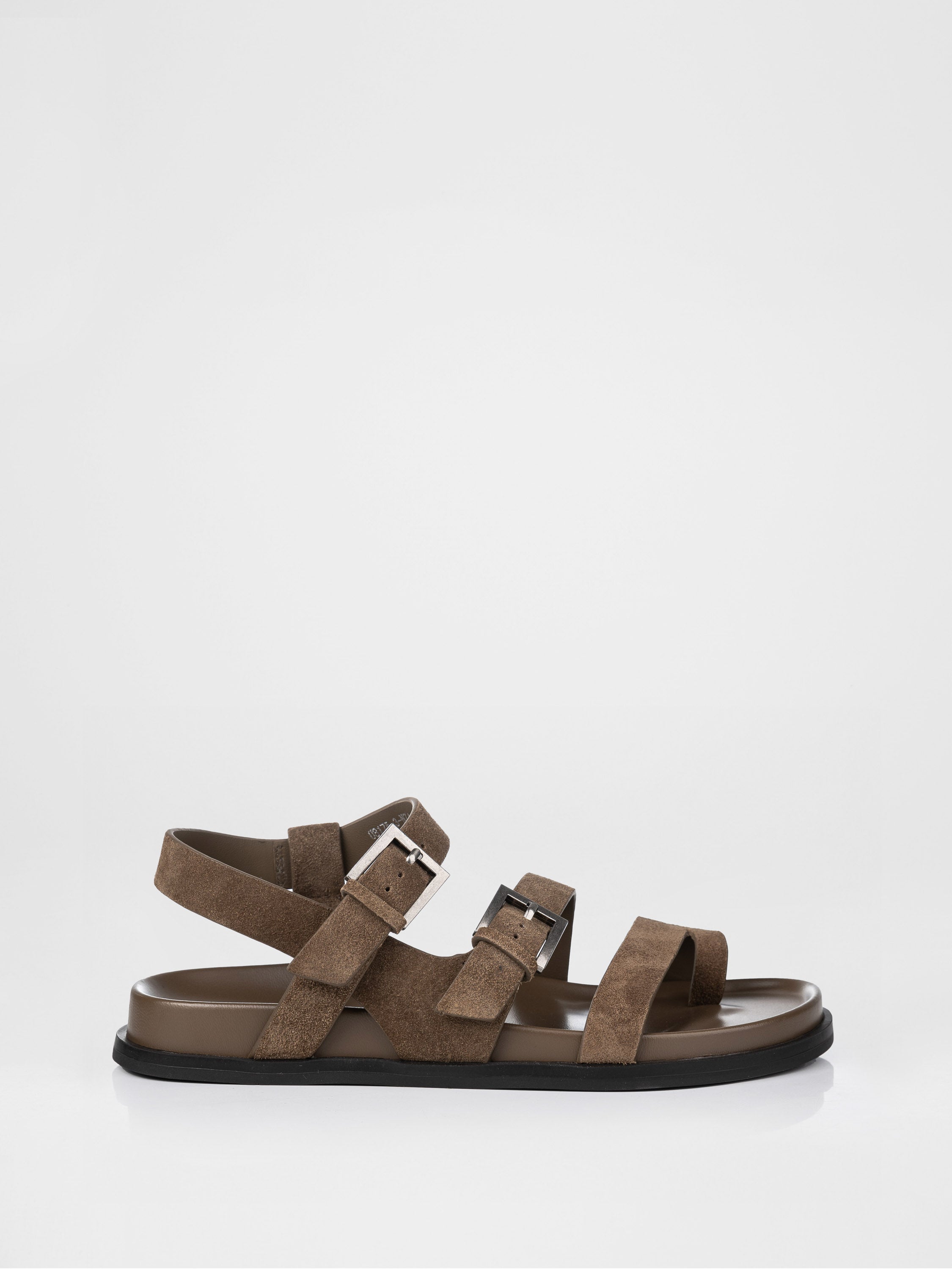 Замшеві босоніжки у кольорі хакі