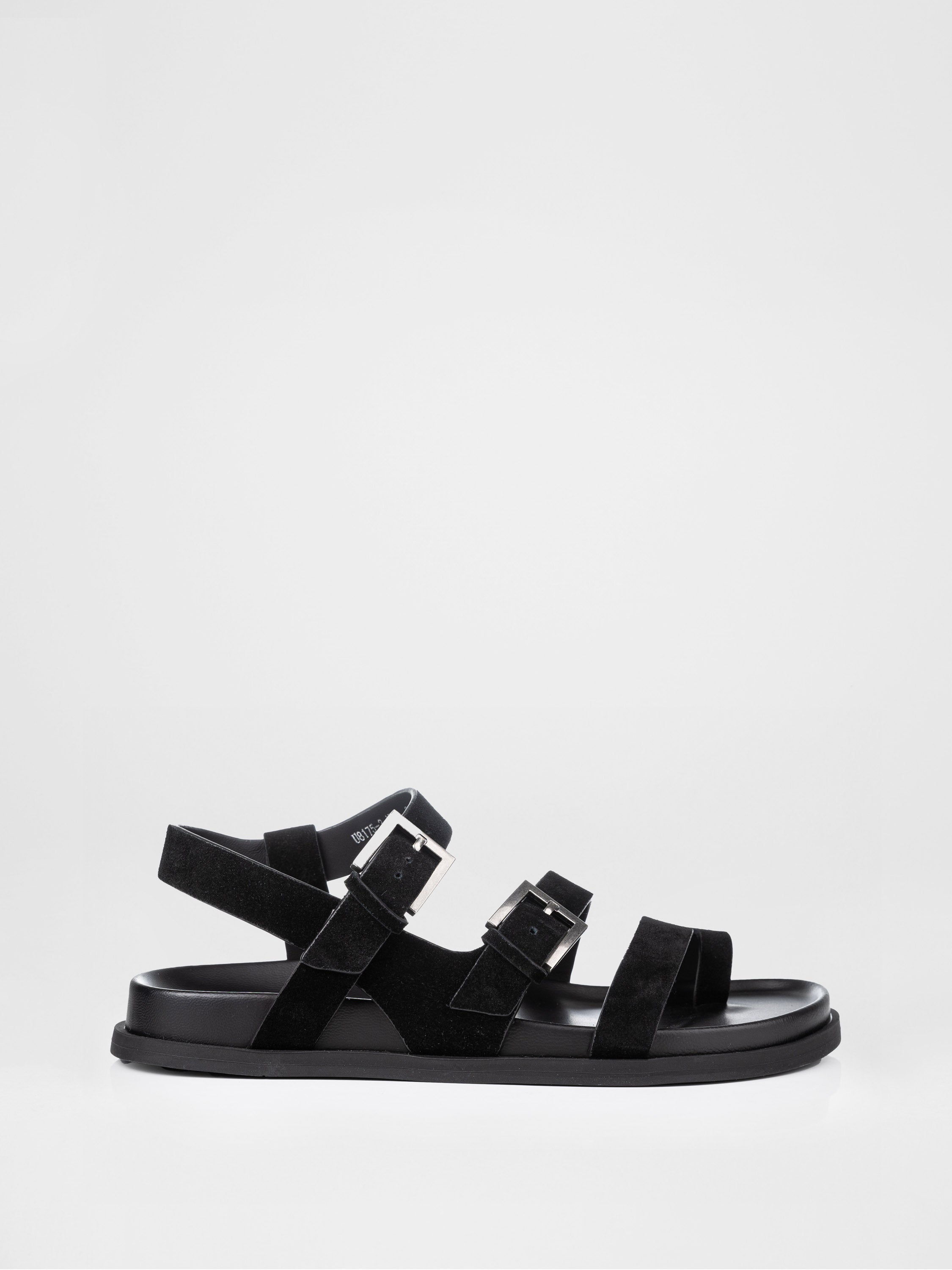 Замшеві босоніжки у чорному кольорі