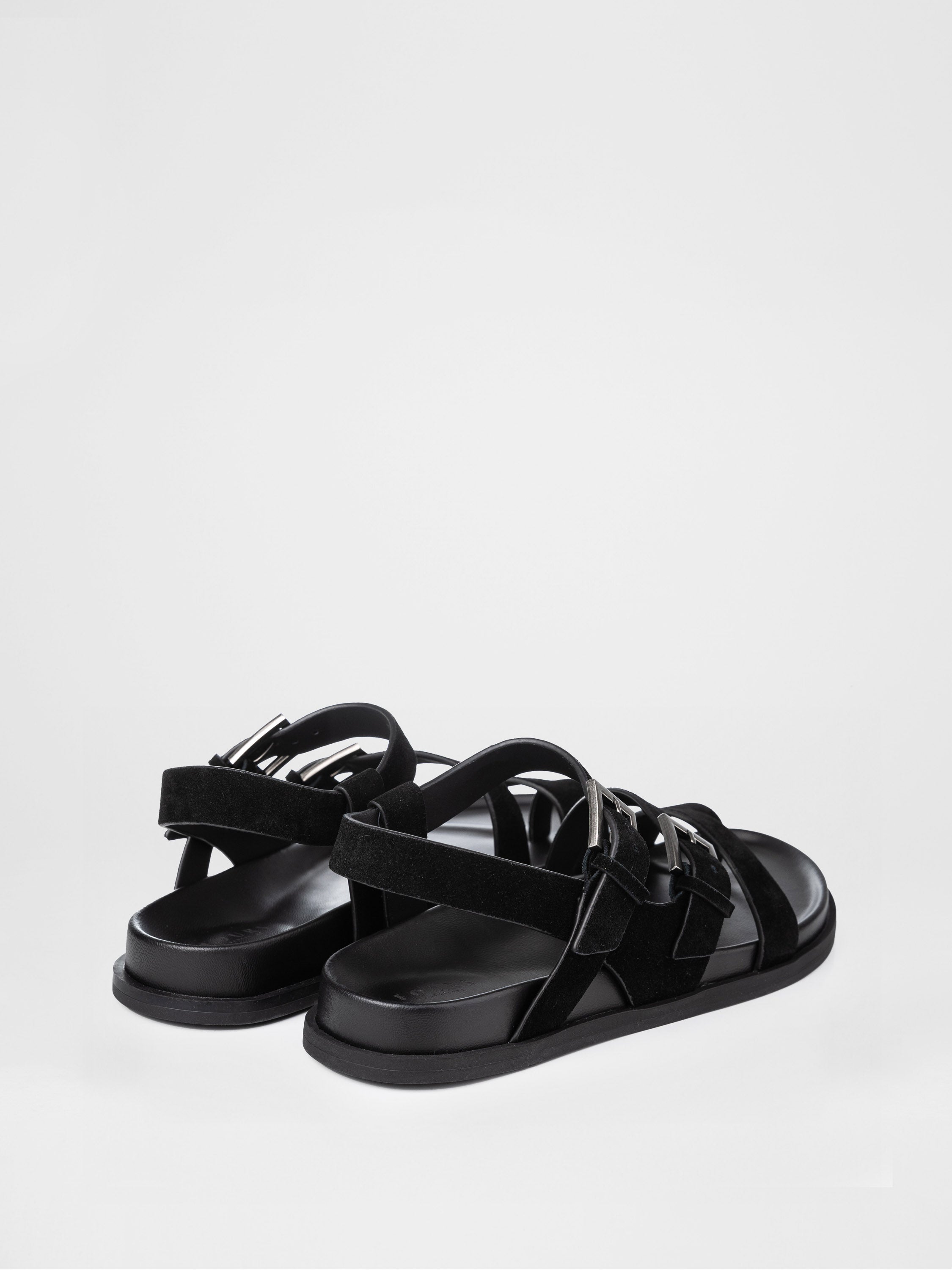 Замшеві босоніжки у чорному кольорі