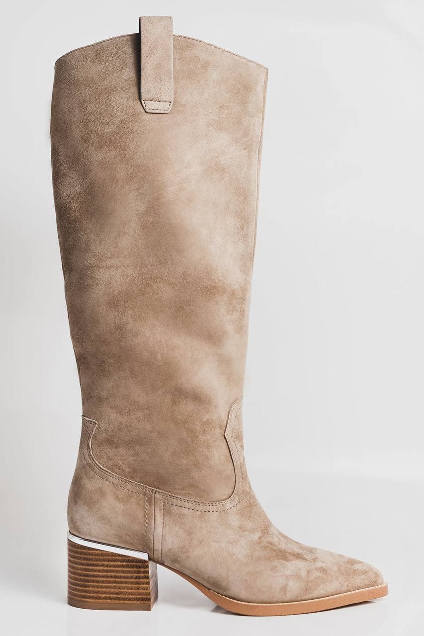 Замшеві черевики Ковбойки бежеві
