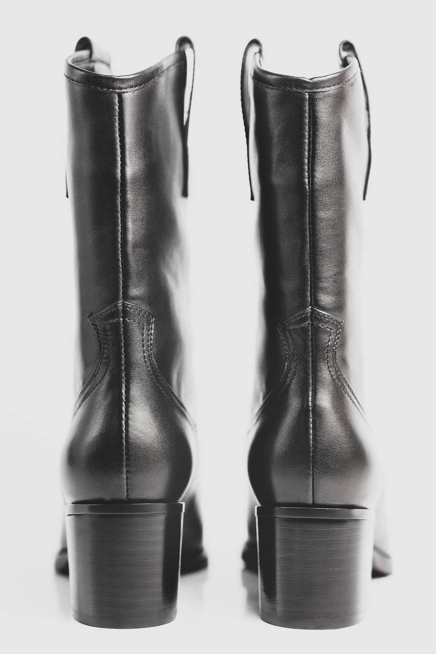 Шкіряні черевики Ковбойки чорні