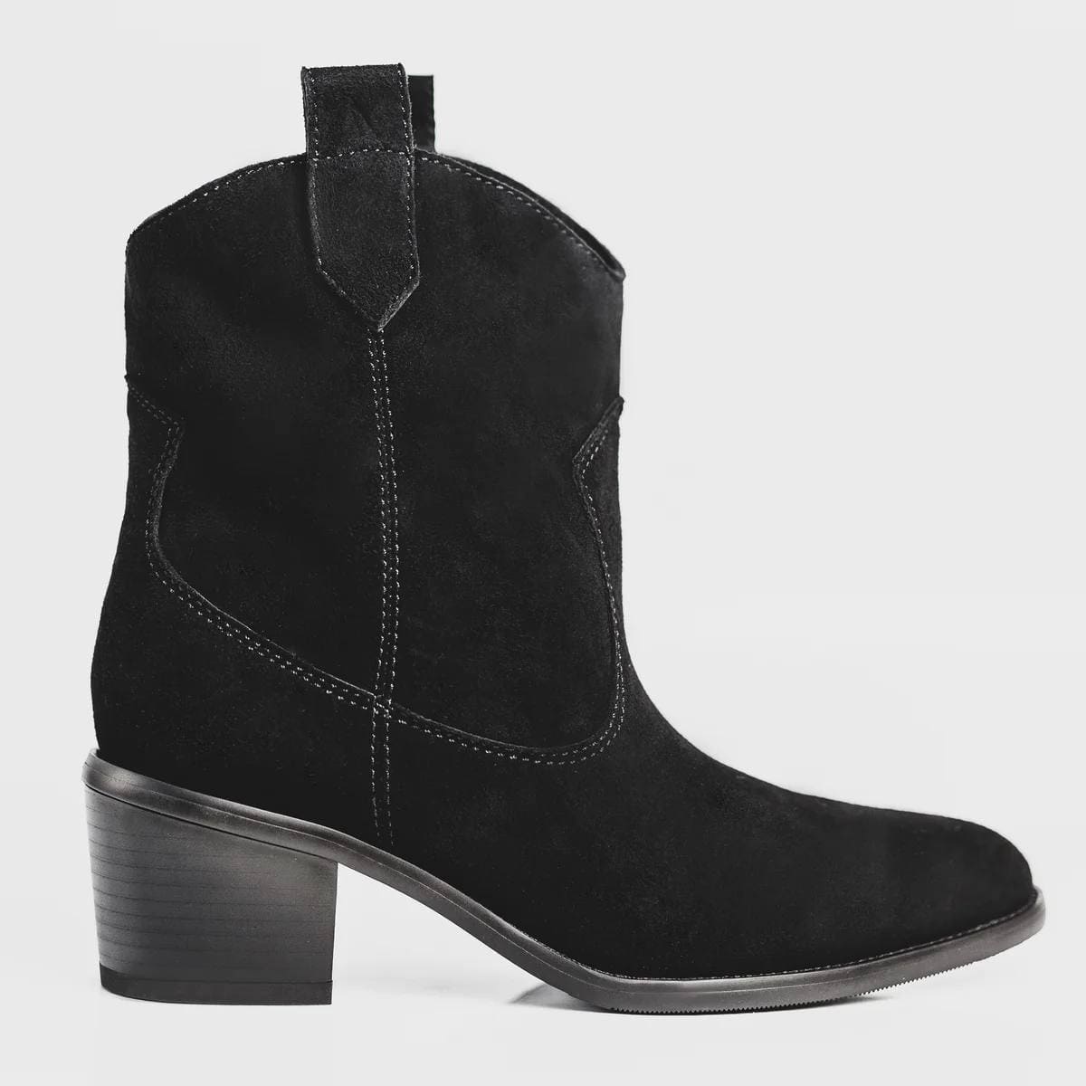 Замшеві черевики Ковбойки у чорному кольорі