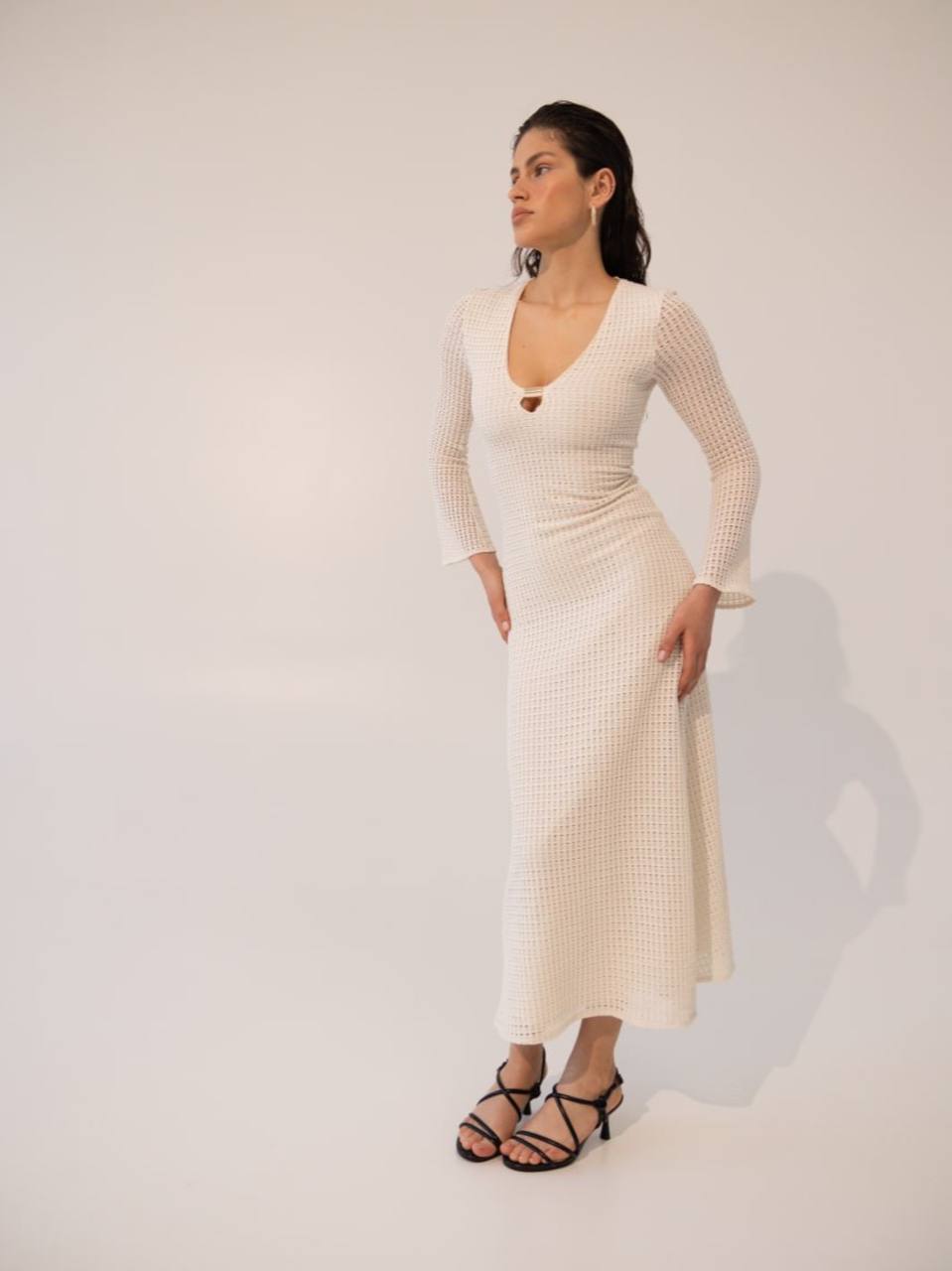 Босоніки на підборах у чорному кольорі