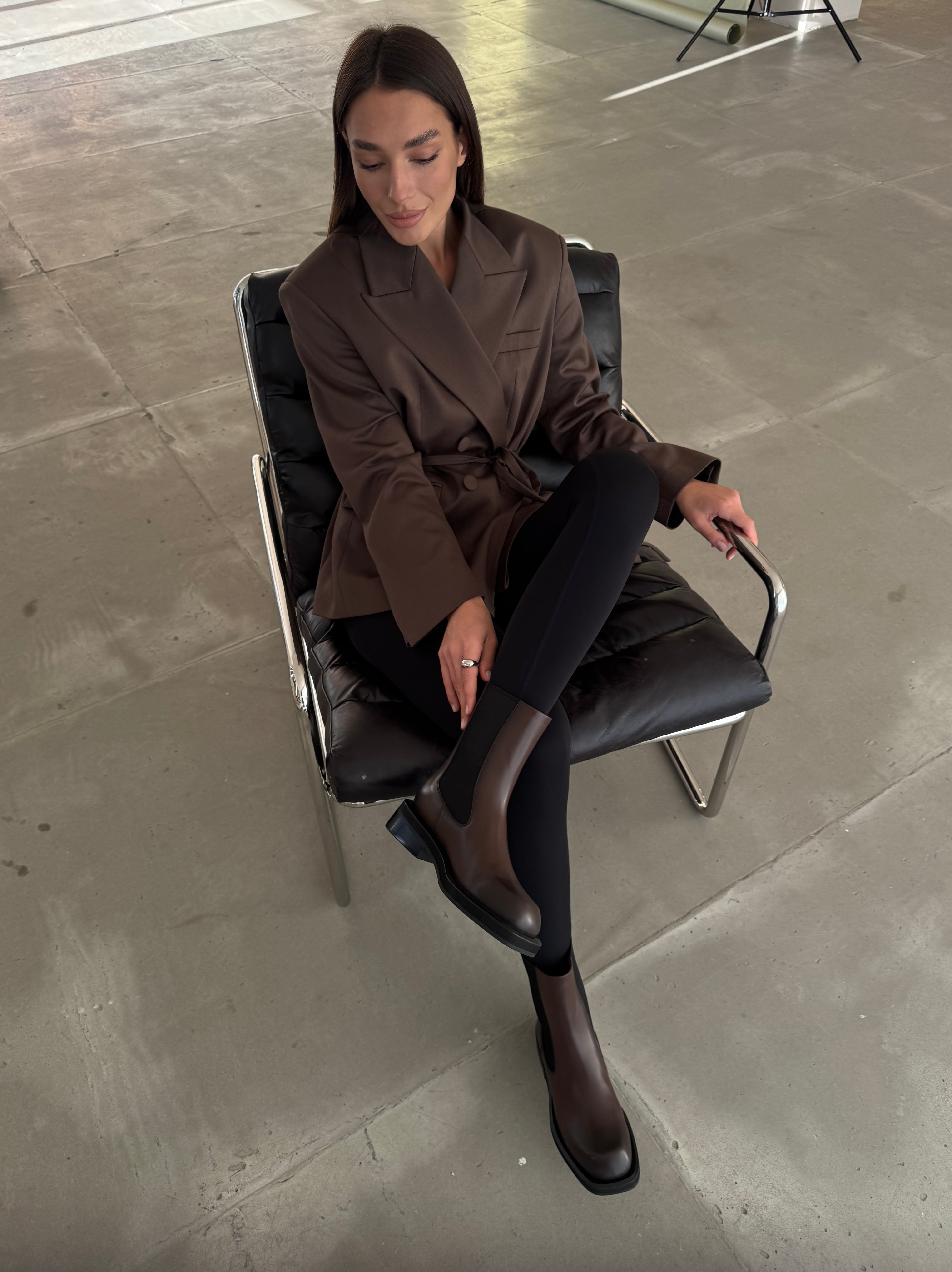 Шкіряні Черевики Челсі у коричневому кольорі