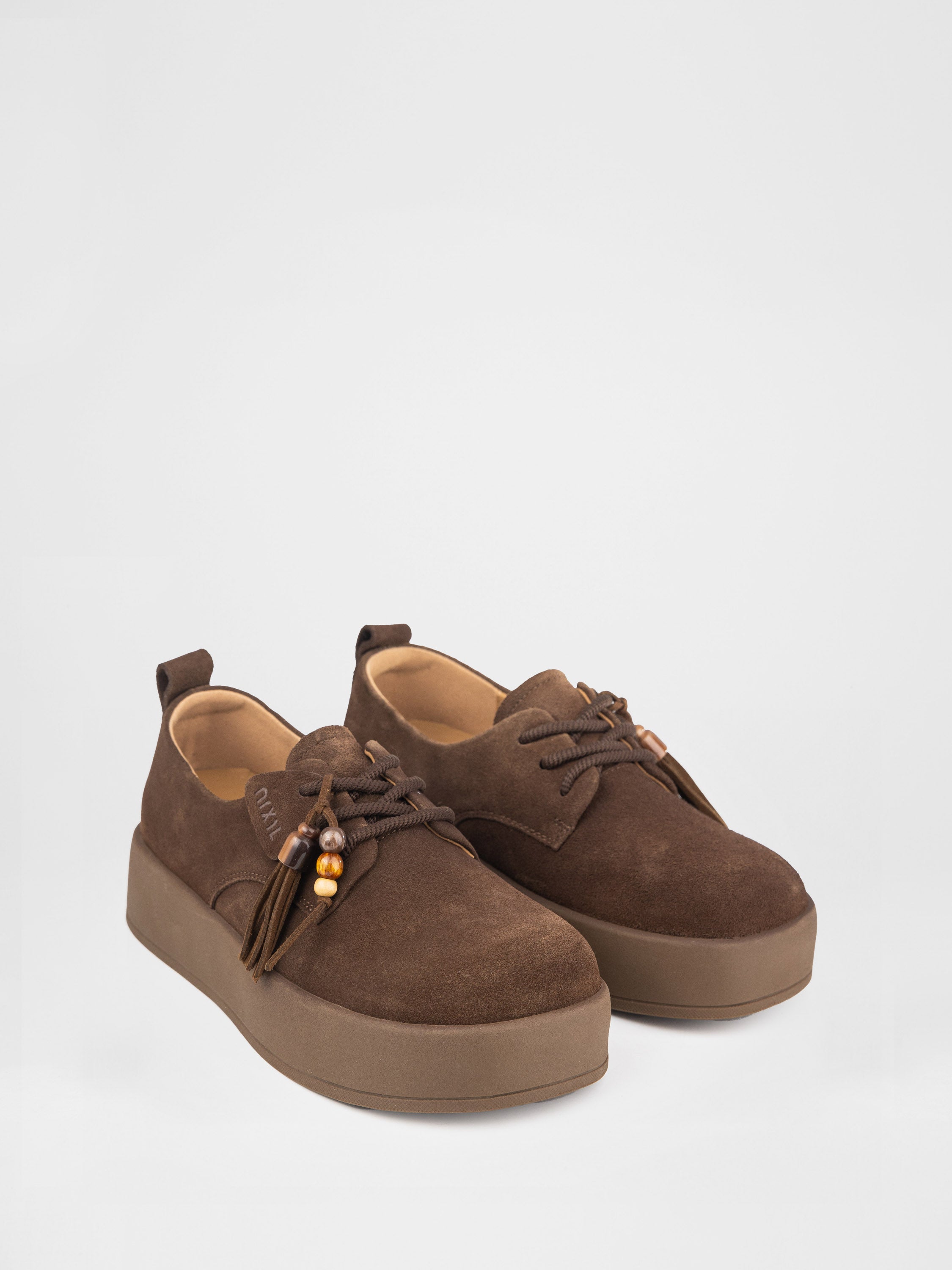 Замшеві лофери у коричневому кольорі