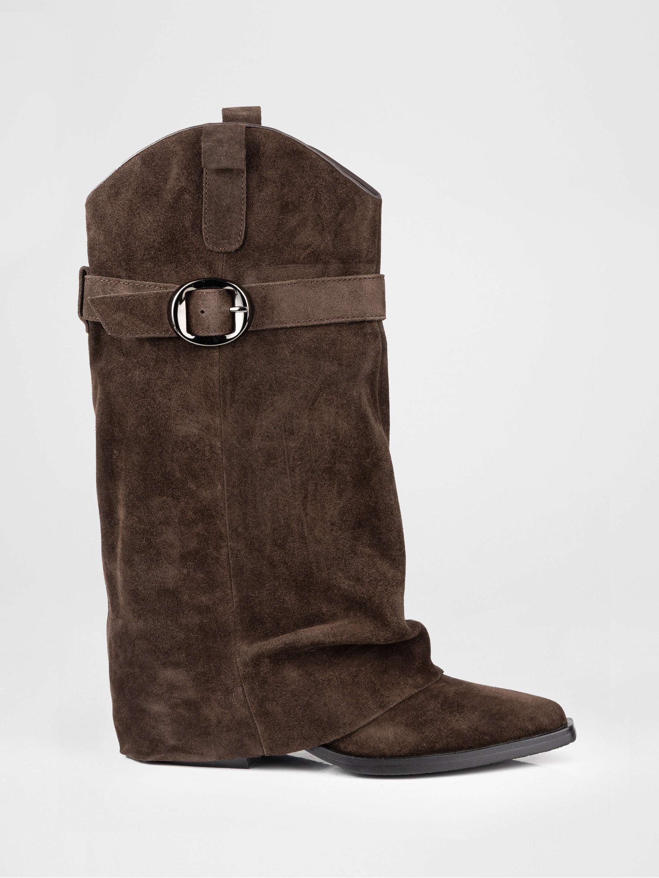 Замшеві ковбойки у шоколадному кольорі