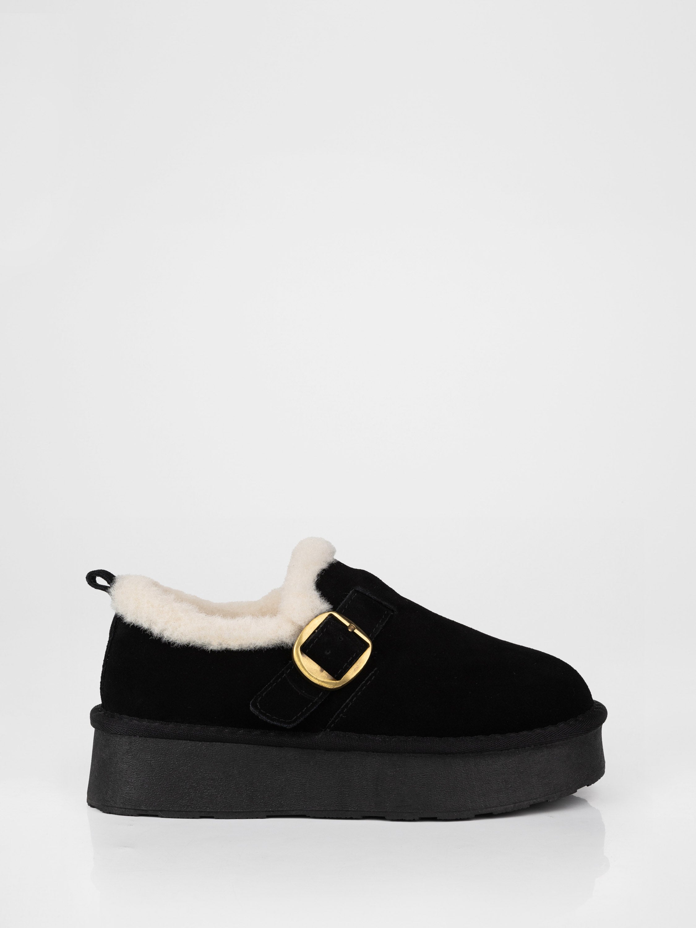 Хайтопи з замші та хутра у чорному кольорі