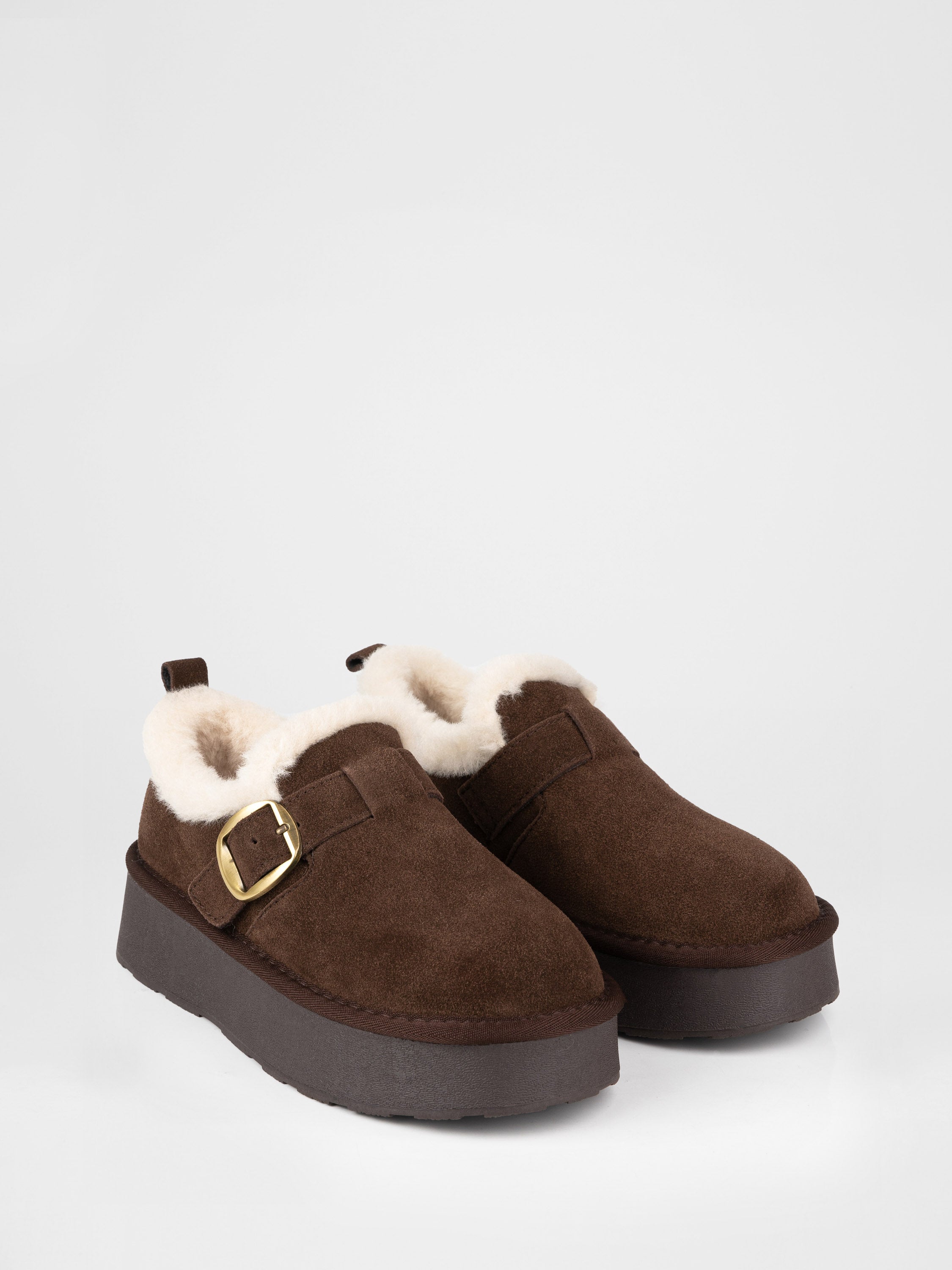 Хайтопи з замші та хутра у шоколадному кольорі