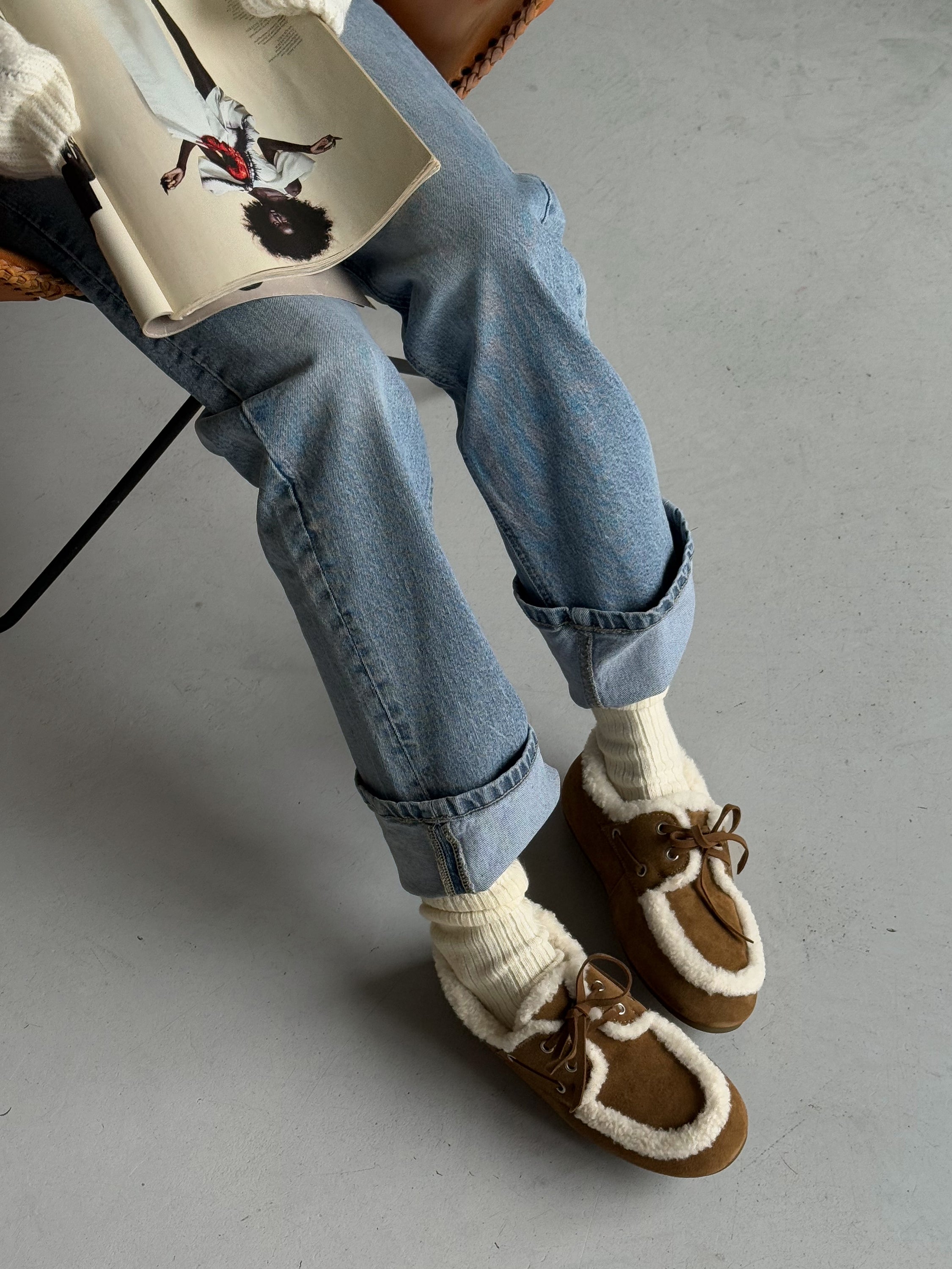 Лофери хутряні у кольорі карамель