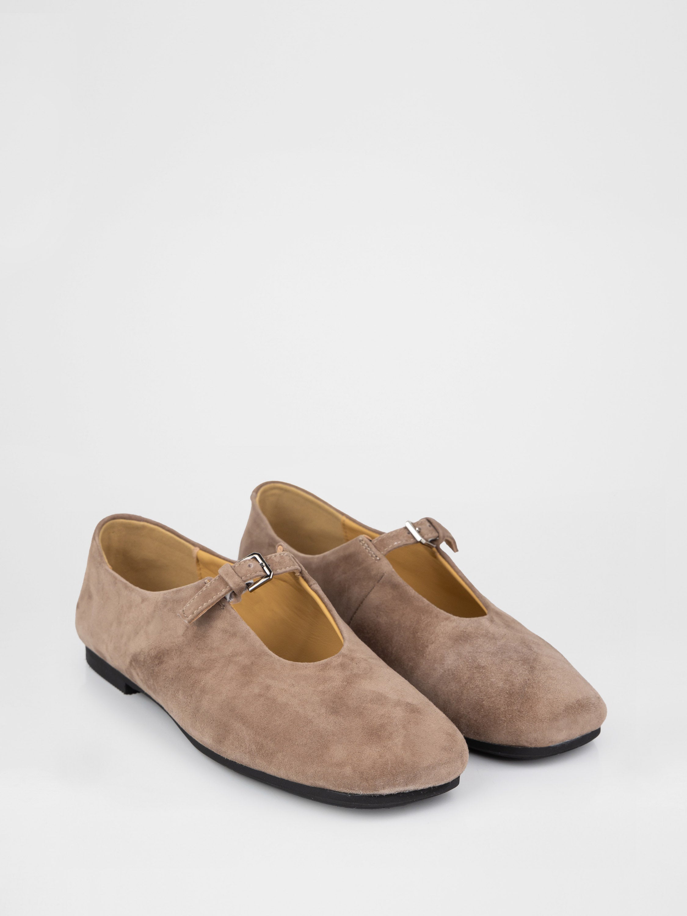 Балетки Mary Jane у бежевому кольорі з натуральної замші